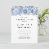 Invitation Déjeuner des Bridesmaides Dusty Blue et Silver Flo (Debout devant)