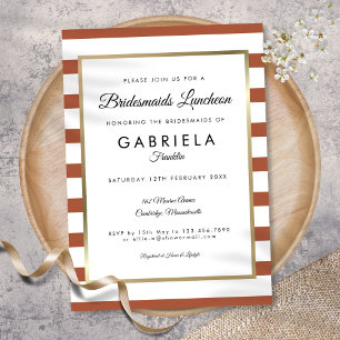 Invitation Déjeuner des demoiselles d'honneur Terracotta Stri