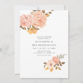 Invitation Déjeuner des femmes d'affaires florales rose et or (Devant)