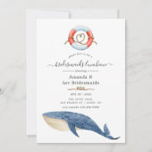 Invitation Déjeuner des femmes de Mariage nautique de baleine (Devant)