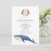 Invitation Déjeuner des femmes de Mariage nautique de baleine (Debout devant)