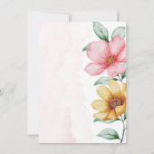 Invitation Déjeuner des femmes d'honneur botaniques rose et j (Dos)