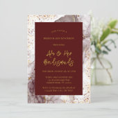 Invitation Déjeuner des femmes d'honneur de Burgundy et Gold (Debout devant)