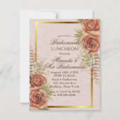 Invitation Déjeuner des femmes d'honneur de Kraft Brown peint (Devant)