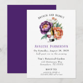 Invitation Déjeuner des femmes d'honneur de Peony Plum et Ora (Devant / Derrière)