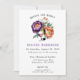 Invitation Déjeuner des femmes d'honneur de Peony Plum et Ora