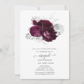 Invitation Déjeuner des femmes d'honneur florales bourguignon (Devant)