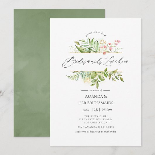 Invitation Déjeuner des femmes d'honneur Géométrique Cristal (Devant / Derrière)