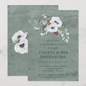 Invitation Déjeuner des femmes d'honneur peintes à la main (Devant / Derrière)