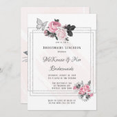 Invitation Déjeuner des meilleures femmes d'honneur en argent (Devant / Derrière)