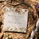 Invitation Déjeuner des servantes Brown florales rustiques<br><div class="desc">Petites filles à la floraison rustique invitation déjeuner avec de belles bordures de fleurs aux couleurs mariages neutres et terreuses dans les tons brun, rose rougit, ivoire et bronze. Boho chic boho automne design floral de campagne avec élégant, simple lettrage moderne. Idéal pour mariage de automne, mariage campagnard, grange mariage...</div>