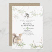 Invitation Déjeuner des servantes de la forêt rustique de l'a (Devant / Derrière)