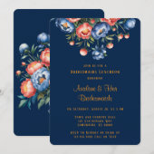 Invitation Déjeuner des servantes de marine et d'orange Peony (Devant / Derrière)