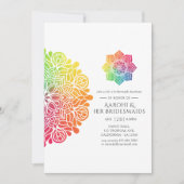 Invitation Déjeuner des servantes indiennes Rainbow Mandala (Devant)