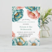 Invitation Déjeuner des servantes Roses Turquoise et Peach (Debout devant)