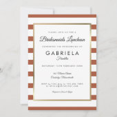 Invitation Déjeuner d'été de serveuses d'éducation en or en t (Devant)