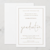 Invitation Déjeuner d'études de fin d'études à la frontière o (Devant / Derrière)