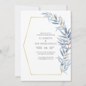 Invitation Déjeuner d'Eucalyptus Géométrique (Devant)