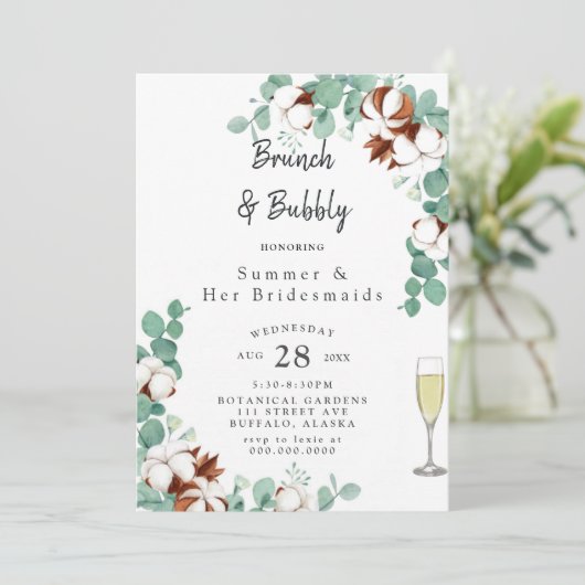 Invitation Déjeuner d'Eucalyptus vert et d'Epouses en coton I (Debout devant)