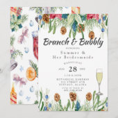 Invitation Déjeuner d'honneur de Noël Poinsettia (Devant / Derrière)