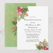 Invitation Déjeuner d'honneur de Noël Poinsettia (Devant / Derrière)