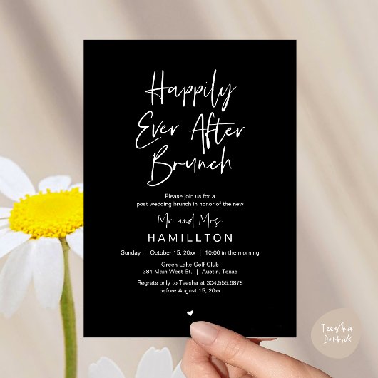 Invitation Déjeuner du bonheur éternel, fête de mariage intim