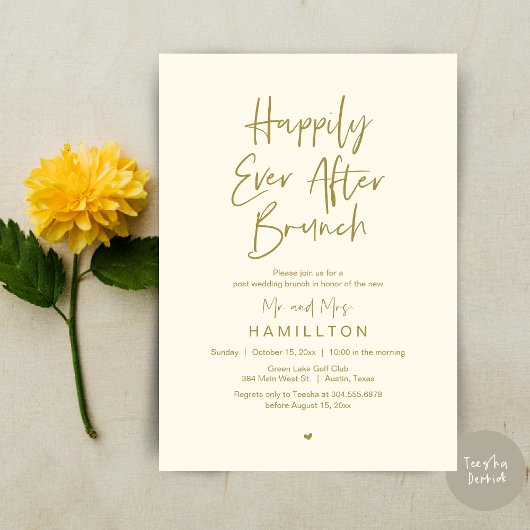 Invitation Déjeuner du bonheur éternel, fête de mariage intim