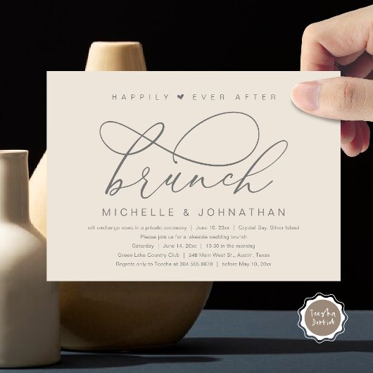 Invitation Déjeuner du bonheur éternel, fête romantique moder