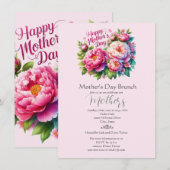 Invitation Déjeuner du dimanche de la fête des Mères floral r (Devant / Derrière)