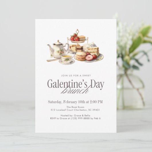 Invitation Déjeuner du jour de Galentine (Debout devant)