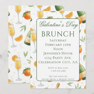 Invitation Déjeuner du jour de Galentines Mimosas Élégant