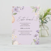 Invitation Déjeuner élégant de Pâques | Floral pastel du prin (Debout devant)