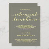 Invitation Déjeuner élégant de répétition (Devant / Derrière)