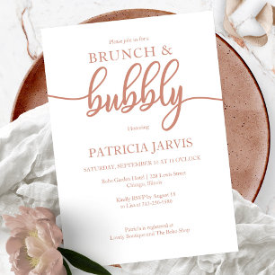Invitation Déjeuner élégant en or rose et Baby Shower de mari