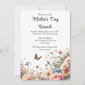 Invitation Déjeuner élégant floral de la fête des mères  (Devant)