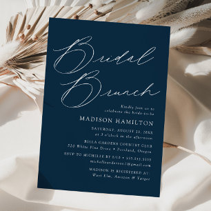 Invitation Déjeuner élégant moderne de baby shower naval avec
