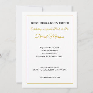 Invitation Déjeuner élégant or et noir pour enterrement de vi