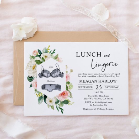Invitation Déjeuner et brunch nuptial de lingerie