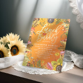 Invitation Déjeuner et Fête des mariées Bubbly Feuille Citrou