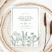 Invitation Déjeuner Fleur sauvage Vert Appréciation bénévole