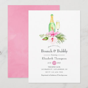 Invitation Déjeuner Floral Tropical et Mariage Joyeux avec Ch
