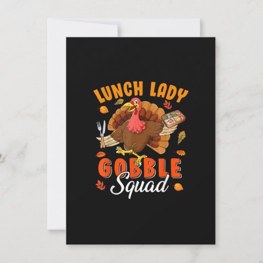 Invitation Déjeuner Lady Gobble Squad Thanksgiving Turquie Dé (Devant)