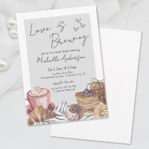 Invitation Déjeuner Love Is Brewing Brunch pour une Mariée