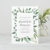 Invitation Déjeuner Mariage Eucalyptus Greenery (Debout devant)