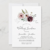 Invitation Déjeuner Mariage Floral Romance (Devant)