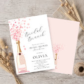 Invitation Déjeuner Mariage Rose Bulles