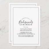 Invitation Déjeuner minimaliste de servantes d'accueil (Devant / Derrière)