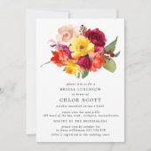 Invitation Déjeuner nuptial bordeaux orange rose jaune rose (Devant)