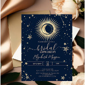 Invitation Déjeuner nuptial Celestial Gold Sun And Moon Stars