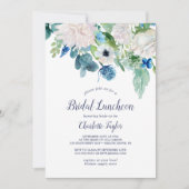 Invitation Déjeuner nuptial classique de fleurs blanches (Devant)